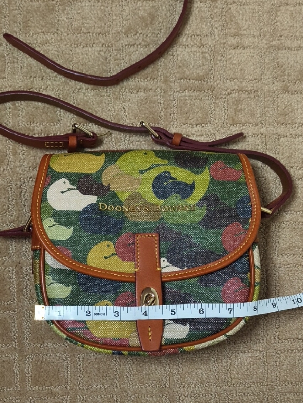 Dooney & Bourke Multicolor Duck Print Crossbody Bag *READ* - Picture 8 of 13